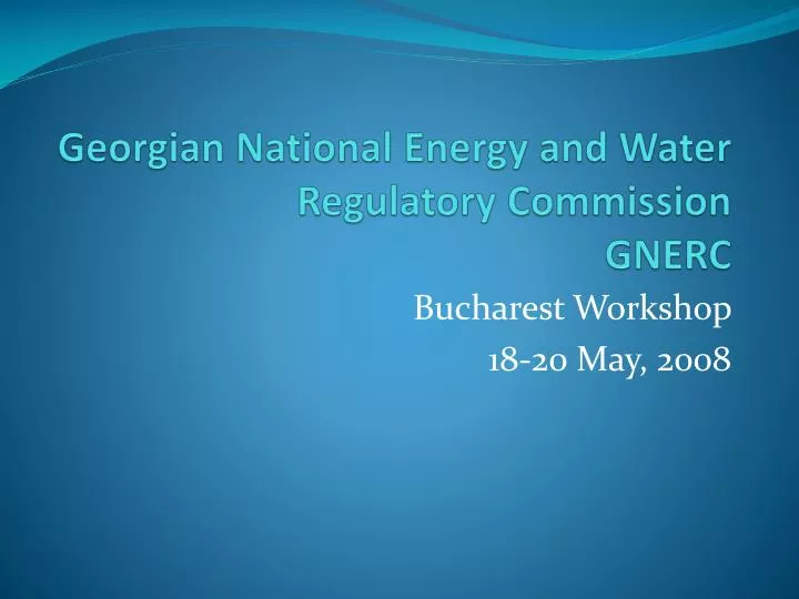 georgian national energy and water regulatory commission gnerc