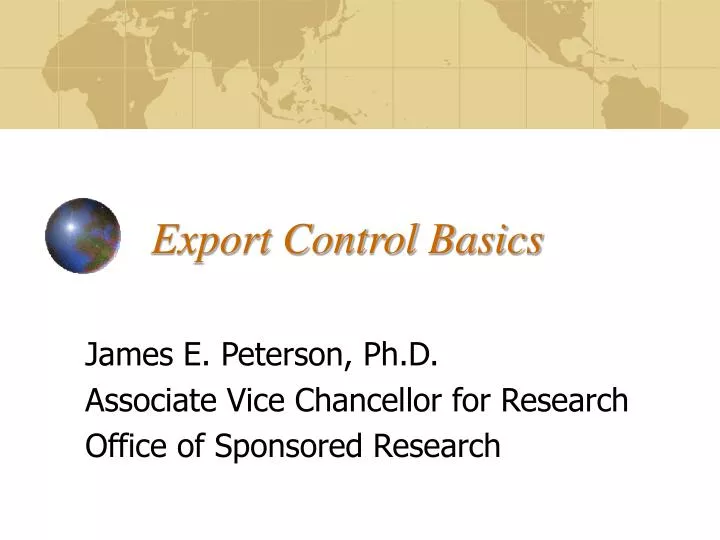 export control basics