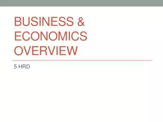 business economics overview