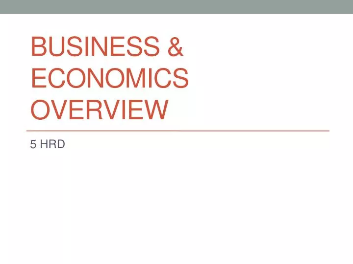 business economics overview