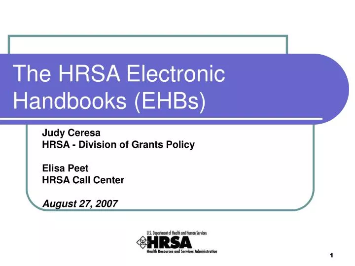 the hrsa electronic handbooks ehbs