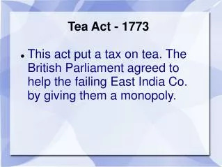 Tea Act - 1773