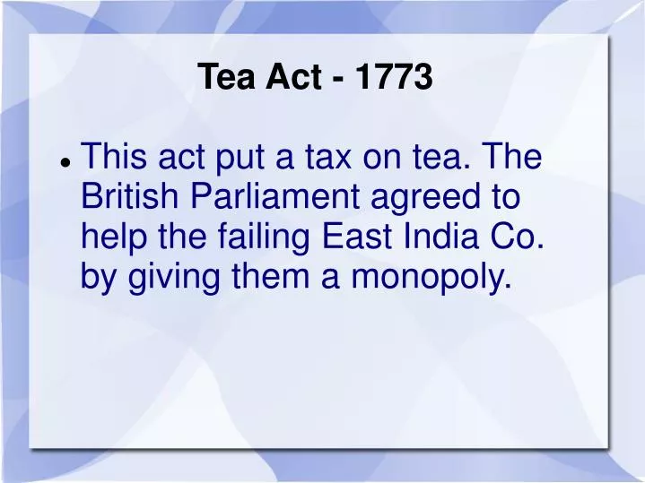 tea act 1773
