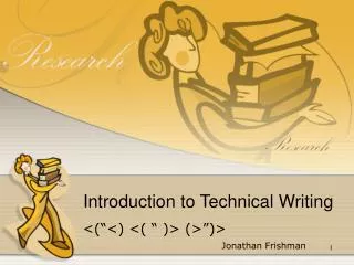Introduction to Technical Writing