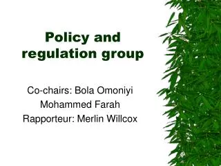 Policy and regulation group