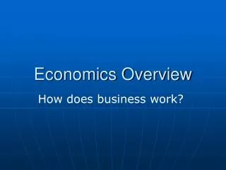 Economics Overview