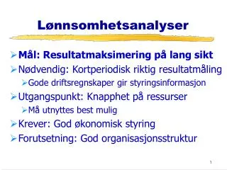 l nnsomhetsanalyser