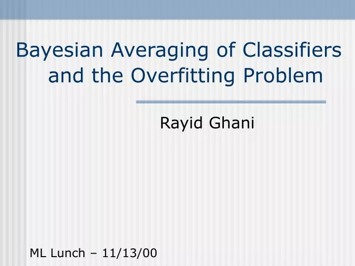 bayesian averaging of classifiers and the overfitting problem