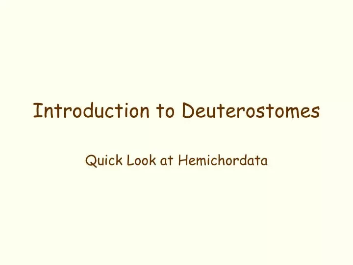 introduction to deuterostomes