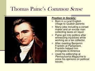 Thomas Paine’s Common Sense