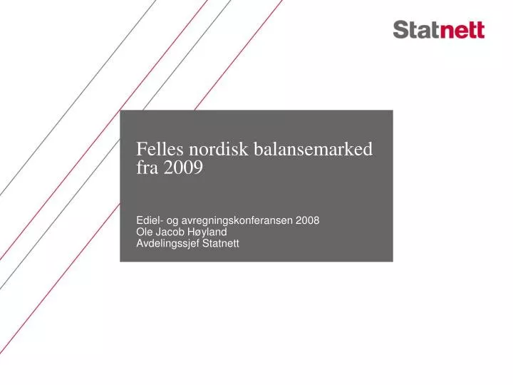 felles nordisk balansemarked fra 2009