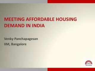 Meeting affordable housing demand in india