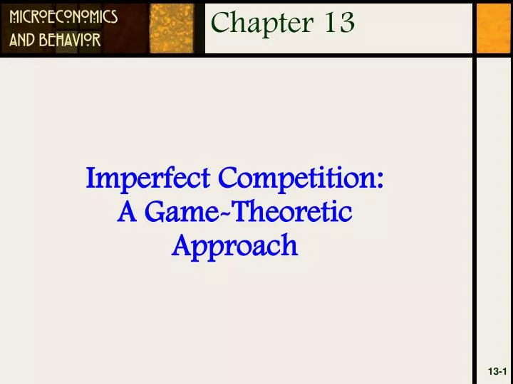 imperfect competition a game theoretic approach