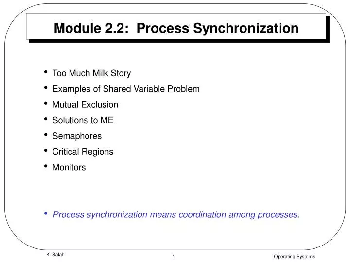 module 2 2 process synchronization