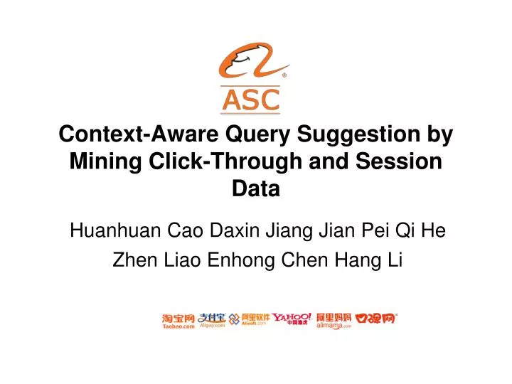 context aware query suggestion by mining click through and session data