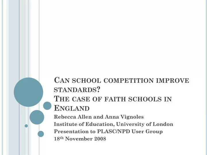 can school competition improve standards the case of faith schools in england