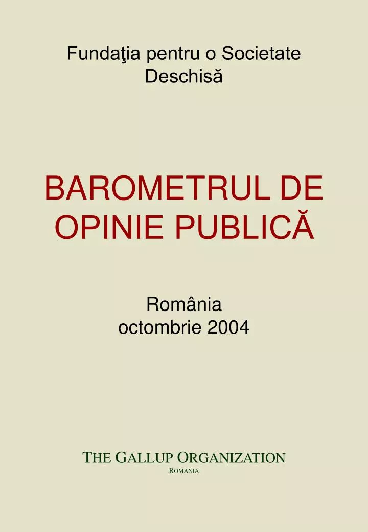 barometrul de opinie public rom nia octombrie 200 4
