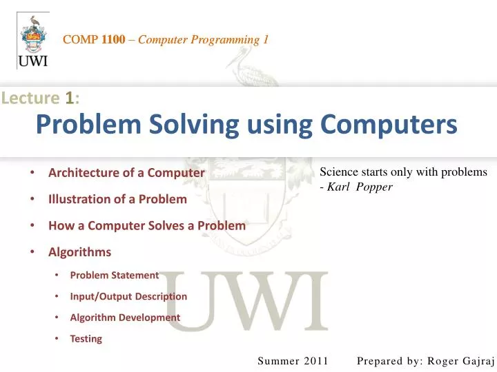 problem solving using computers