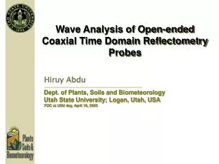 Wave Analysis of Open-ended Coaxial Time Domain Reflectometry Probes