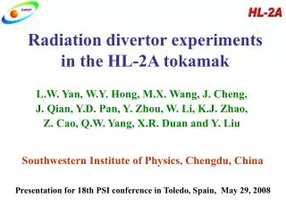 Radiation divertor experiments in the HL-2A tokamak