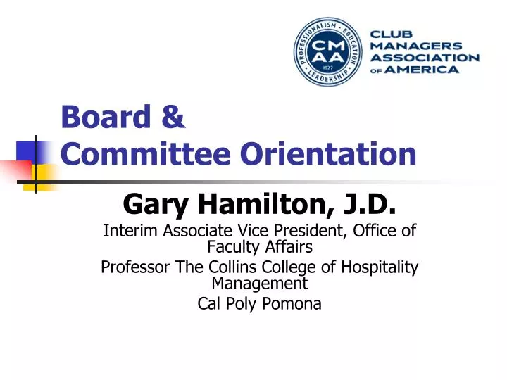 board committee orientation