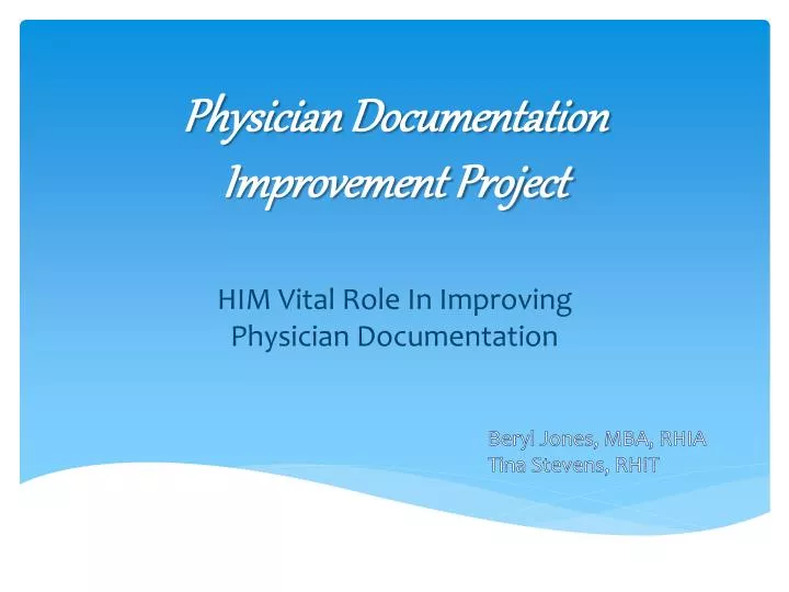physician documentation improvement project