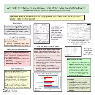 Attempts to Enhance Student Ownership of the Exam Preparation Process