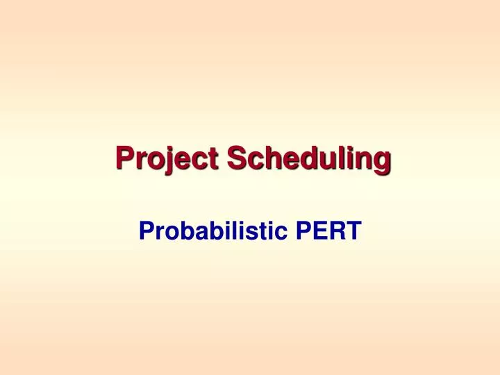 project scheduling