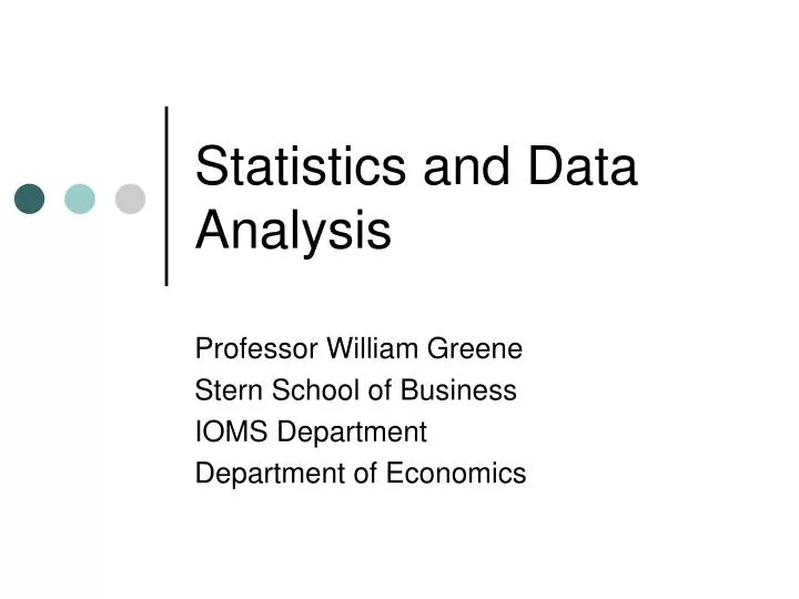 statistics and data analysis