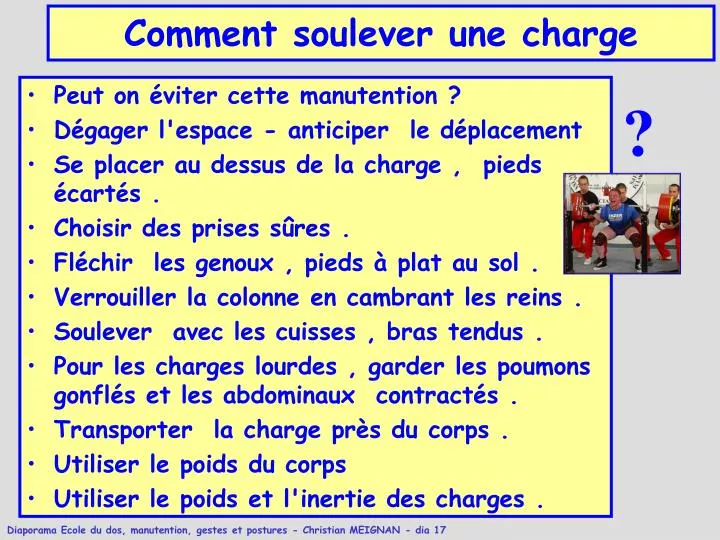 comment soulever une charge