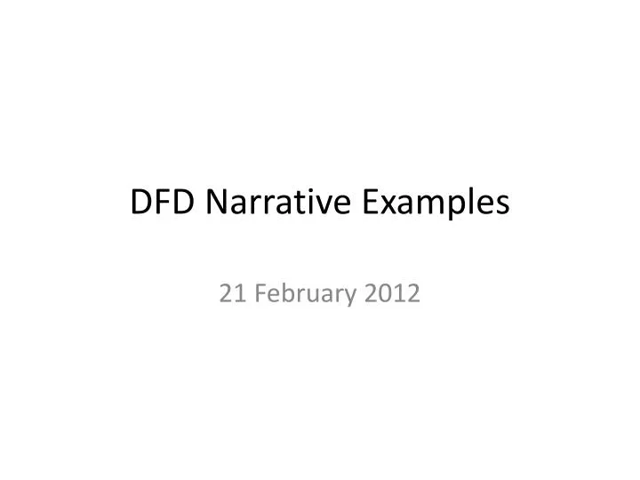 dfd narrative examples