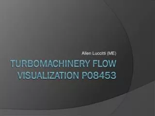 Turbomachinery Flow Visualization P08453