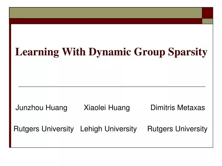 learning with dynamic group sparsity