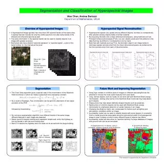 Segmentation and Classification of Hyperspectral Images