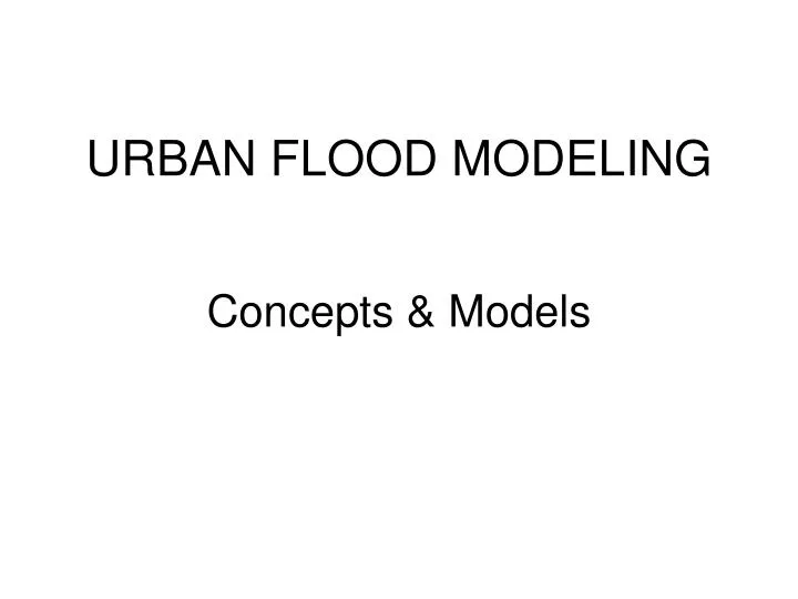 urban flood modeling