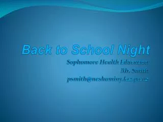 Back to School Night