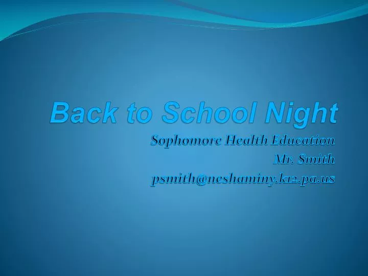 back to school night