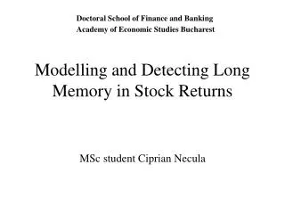 Modelling and Detecting Long Memory in Stock Returns