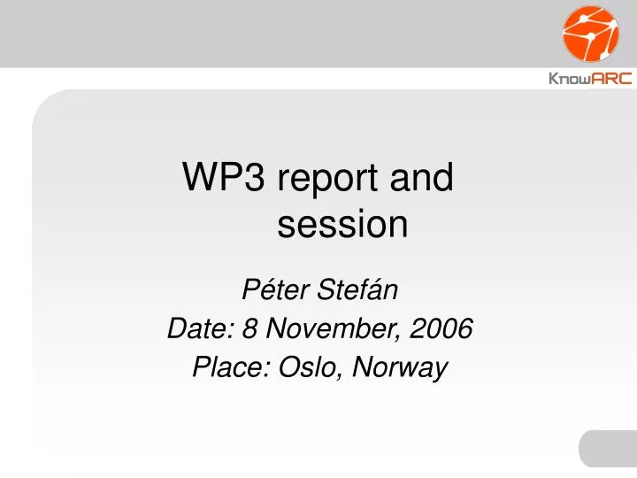 wp3 report and session