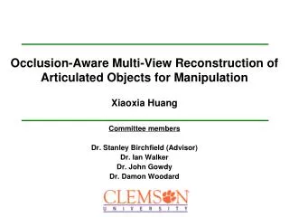 Occlusion-Aware Multi-View Reconstruction of Articulated Objects for Manipulation