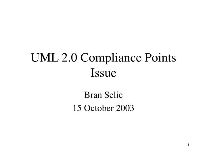 uml 2 0 compliance points issue