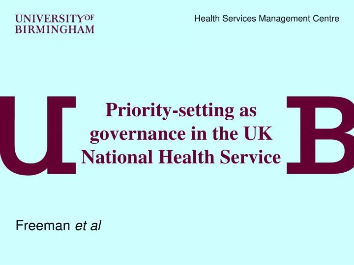 priority setting as governance in the uk national health service