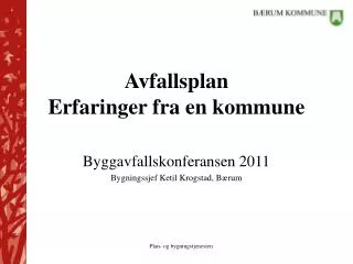 avfallsplan erfaringer fra en kommune