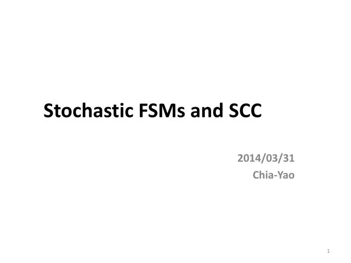 stochastic fsms and scc