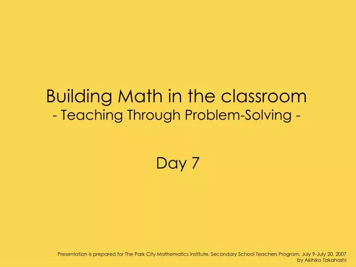 building math in the classroom teaching through problem solving