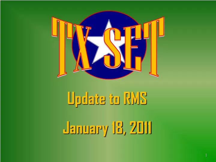 update to rms january 18 2011