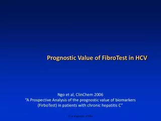 Prognostic Value of FibroTest in HCV