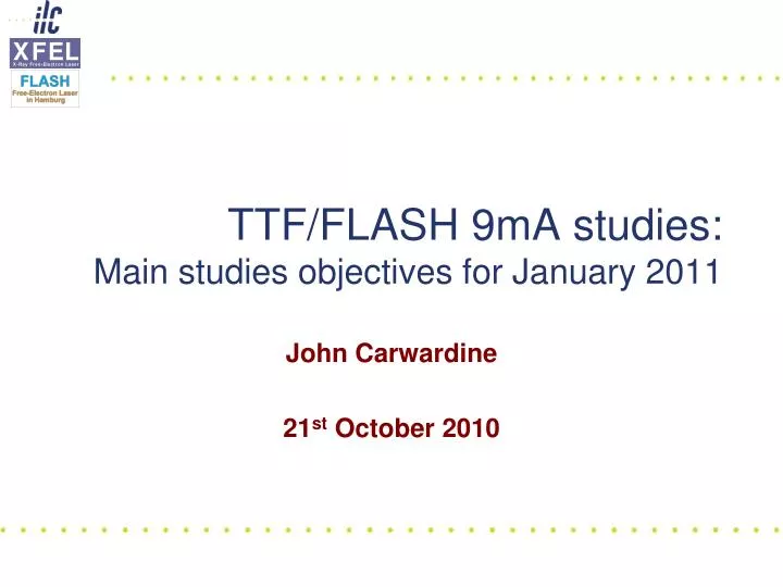 ttf flash 9ma studies main studies objectives for january 2011