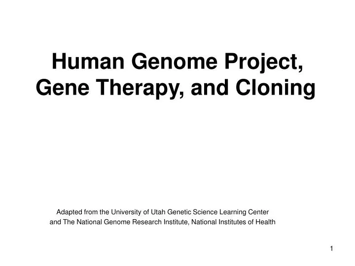 human genome project gene therapy and cloning