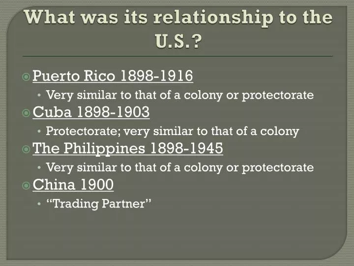 what was its relationship to the u s